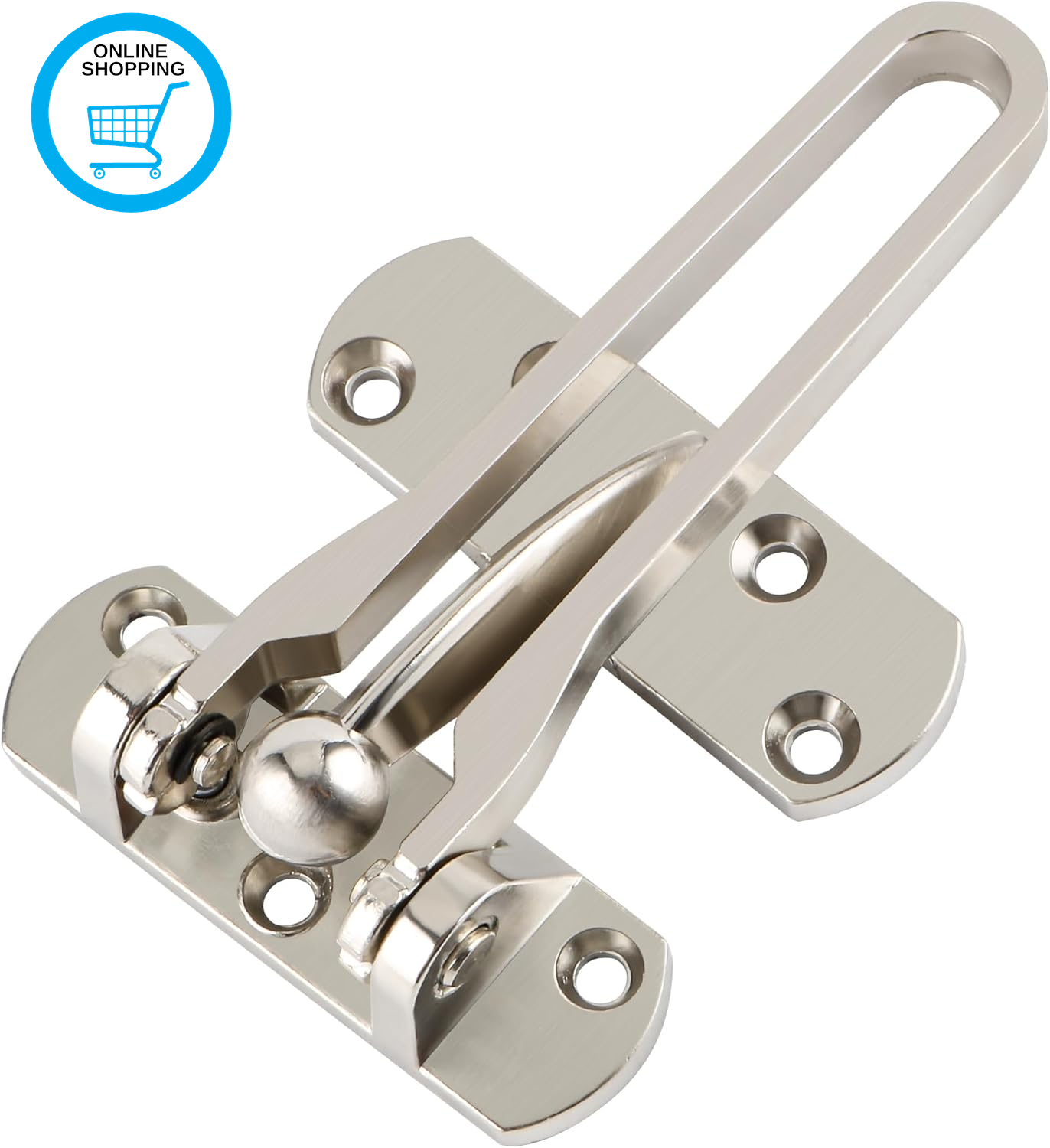 Door Chain Lock for Front Door, Polished Swing Bar Door Guard Lock Security Latc