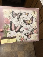   Recollections Pink Butterfly Scrapbook Album 12x12 Post Bound 10 Pg/20 Sheets