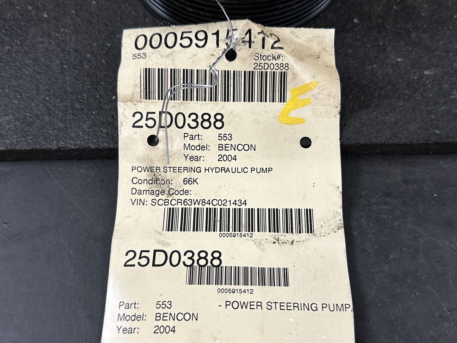 2004 BENTLEY CONTINENTAL 6.0 POWER STEERING HYDRAULIC PUMP