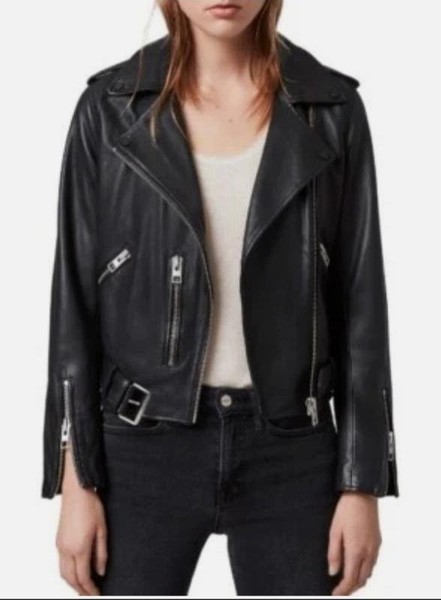 Women AllSaints Jacket Black Leather S
