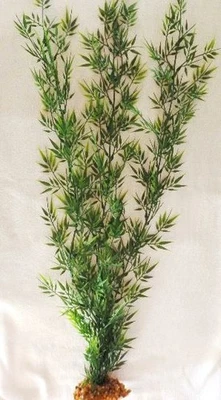 LFP 27" Large LITTLE-LEAF Light Green BAMBOO 3-stem Soft Flowing Plastic Plant, Sto