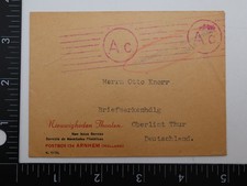 Netherlands Arnhem Cover Germany Otto Knorr AC Meter Cancel Official