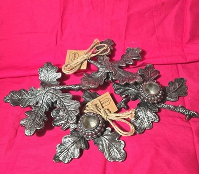 Mudpie Candlestick Holders Metal Leaves No Longer In Production