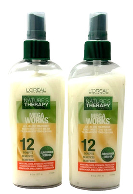 Loreal Mega Works All In One Treatment Spray Natures Therapy 6 Oz. 2 BOTTLES