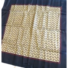 Scarf Square Navy Blue Red Cream 27"X 27"