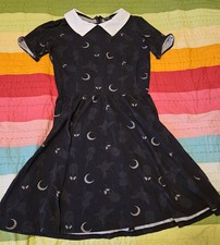 Cakeworthy Wednesday Addams Family Collared Dress A-Line Above Knee Gothic Small