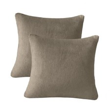 Flannel Throw Pillow Covers 2 Pack Super Soft 26" x 26" Pack of 2 Dark Grey