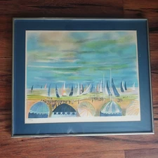 CLAUDE GROSPERRIN SAIL BOATS LIMITED EDITION HAND SIGNED SERIGRAPH