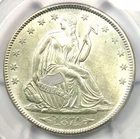 1874 Seated Liberty Half Dollar 50C - PCGS Uncirculated Detail (MS UNC) - Rare!