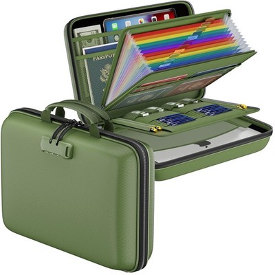 Fireproof File Organizer with Lock, Hard-Shell Case Fireproof Document Box wi...