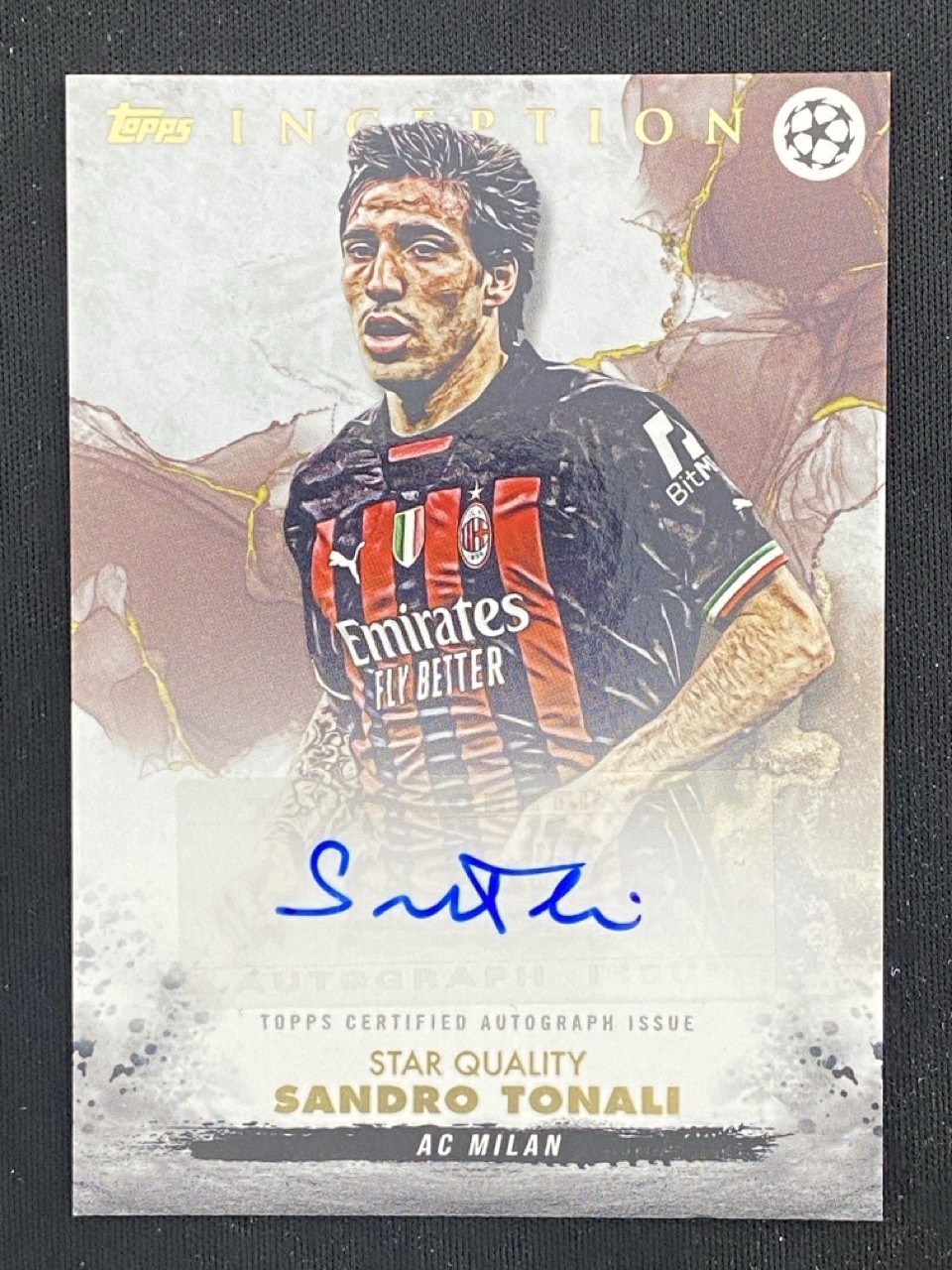 Sandro Tonali 2022-23 Topps Inception UCL Star Quality Auto