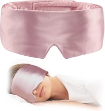 Silk Sleep Mask for Women & Man, Mulberry Silk Eye, Adjustable Band and Soft Pre