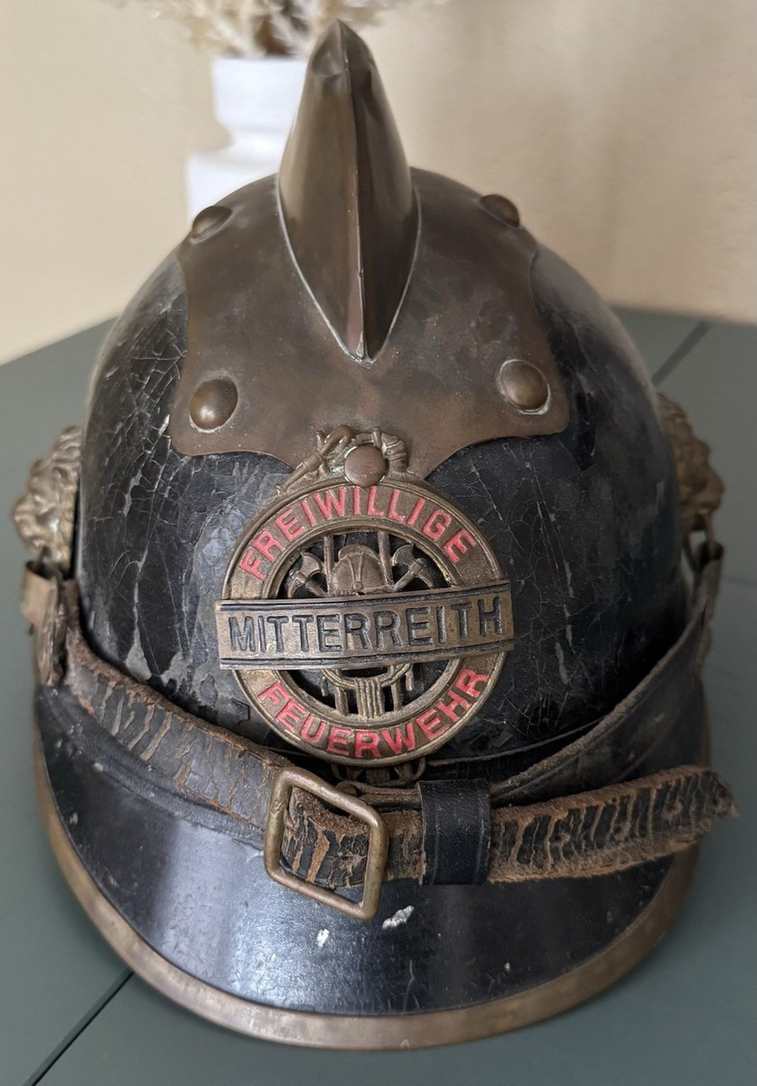 1900-1920 Vintage Fireman Helmet. Austrian Fire Station. $375.00