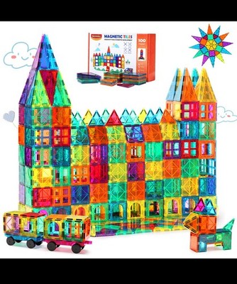 Gemmmic 100-piece Magnetic Tiles Set STEM Educational Building Blocks For Kids 