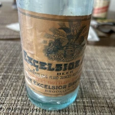 Excelsior BREWERY BROOKLYN BOTTLE Mob Mafia PROHIBITION LABEL Legs Diamond BEER