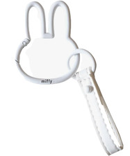 New Miffy Key Fob Keychain Leather Ring Charm Clip to Bag Purse Holder White