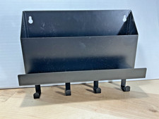 Black Metal Wall Mount Mail Organizer Key Hol...