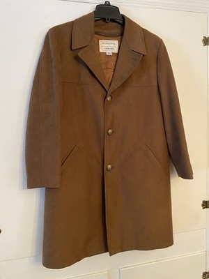 Vintage 70s Size 40 Grais Brown Angel Suede Look Western Over Coat Jacket Lined