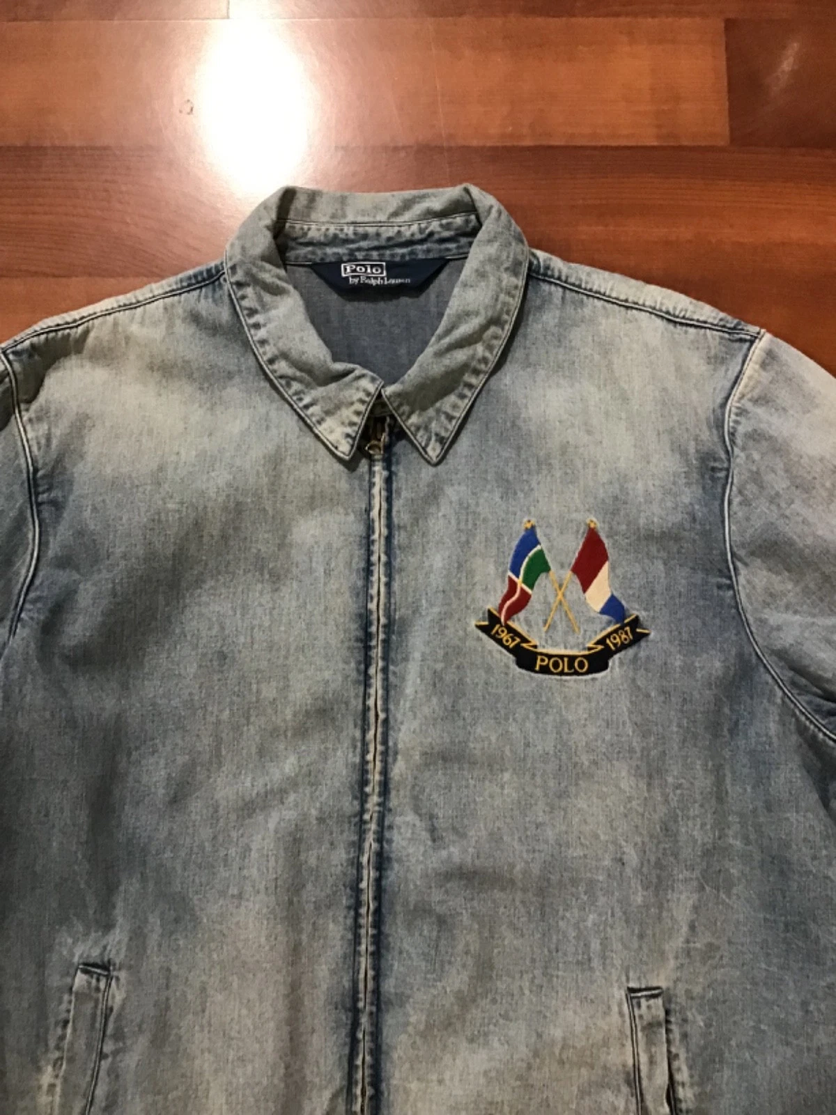 Polo Ralph Lauren Embroidered Cross Flags Denim Jacket XXL Anniversary Reissue image 5