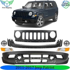 Front Bumper Cover Fascia & Grille Assembly Kit For 2011-2017 Jeep Patriot