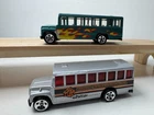 Vintage 1988 Hot Wheels Graffiti Transport & Green w Flames School Bus Lot