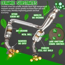 High Flow Front Catalytic Converter Kit Direct-Fit Chevy Silverado GMC Sierra...