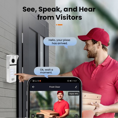 Wired Apartment Video Doorbell System 3 Units 10 Inch Touch Monitor VideoDoorber - Picture 7 of 12