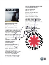 Chad Smith Signed Red Hot Chili Peppers Otherside Lyric Sheet Beckett