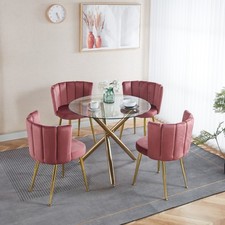 1+4,5pieces dining set, Table metal leg Mid-century Dining Table for 4-6 peopl