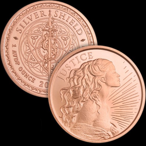 1 Oz. Solid .999 Fine Copper Round - "Justice" 2026- Golden State Mint