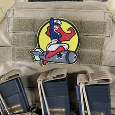 Pinup Redhead Bomber Girl Morale Patch Hook Loop Tactical Patch Sexy Lexi Red