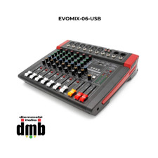 SINEXTESIS - EVOMIX-06-USB - Mixer 6 canali, multieffetto DSP, interfaccia USB,