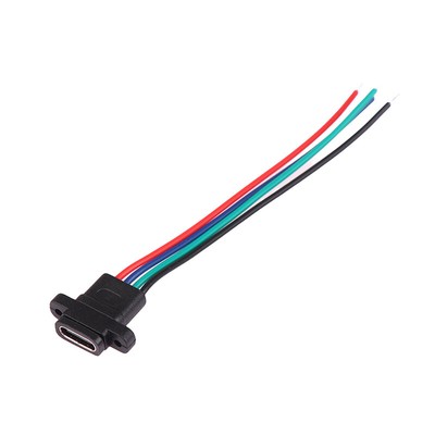 USB 3.1 Connector Type-C 4Pin Welding Wire Female Waterproof Female Socket P _cn