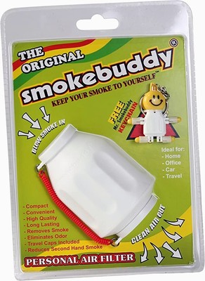 Smoke Buddy The Original PERSONAL AIR FILTER ''White'' w/ FREE Keychain