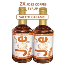 2 LITERS SUGAR FREE SALTED CARAMEL by JOES COFFEE SYRUP 0 CARBS KETO 0 CALORIES