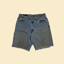 90s Levis 512 cut off shorts, size 14 Reg womens cotton medium wash knee length