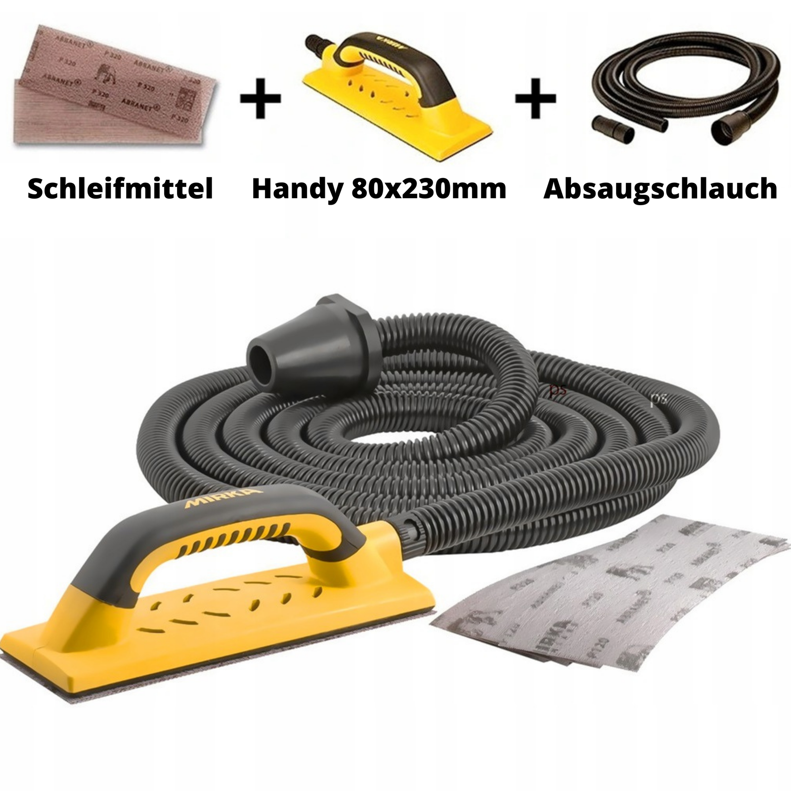 Mirka HandyKit Schleifklotz Handschleifer mit Absaugschlauch