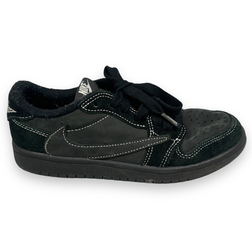 Travis Scott x Nike Jordan 1 Low Phantom Shoes Boys 3Y Black Lace Up DO5442-001