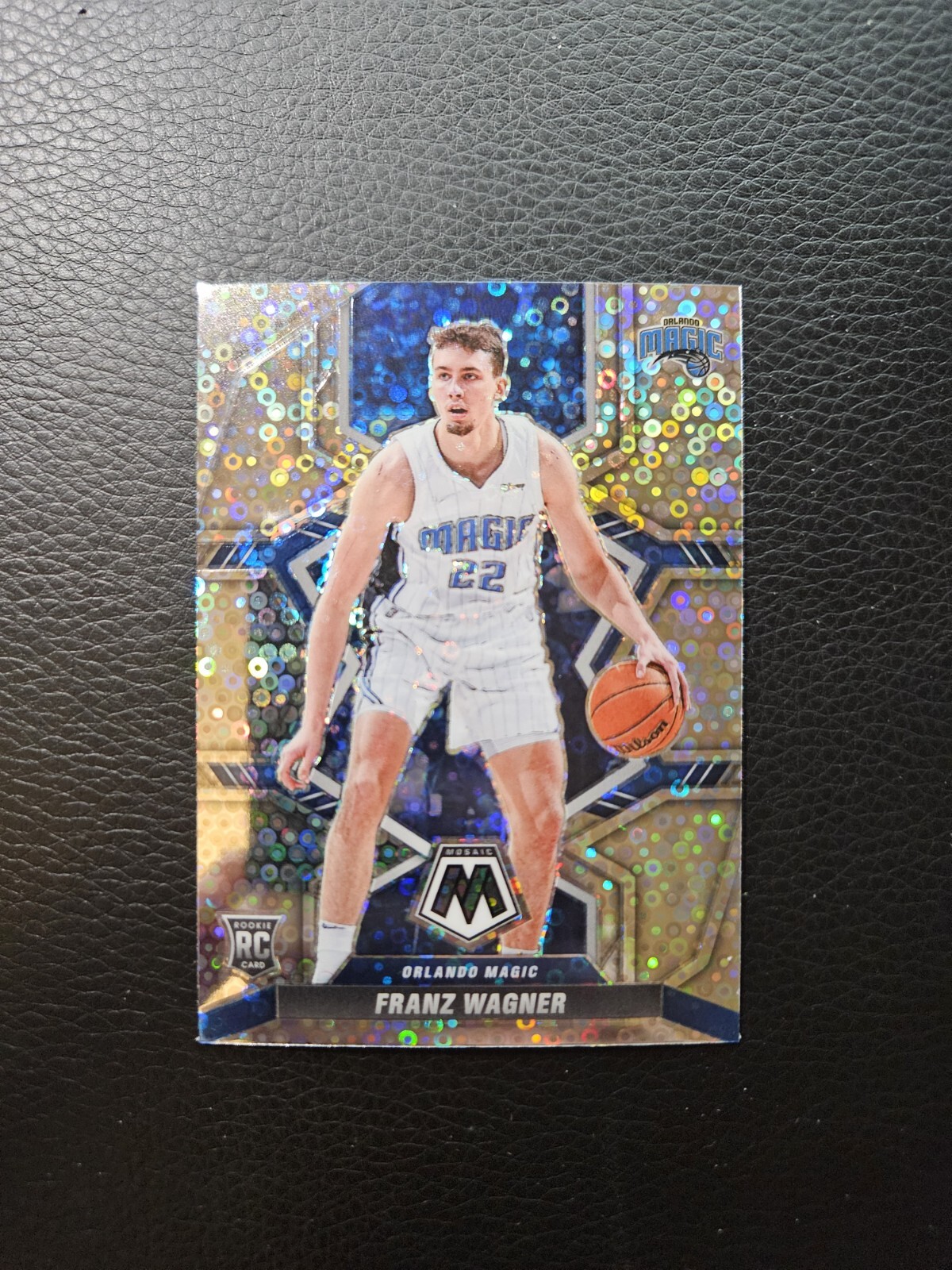 Franz Wagner Rookie Fast Break Mosaic RC Variation Disco Prizm #220 Magic 2021