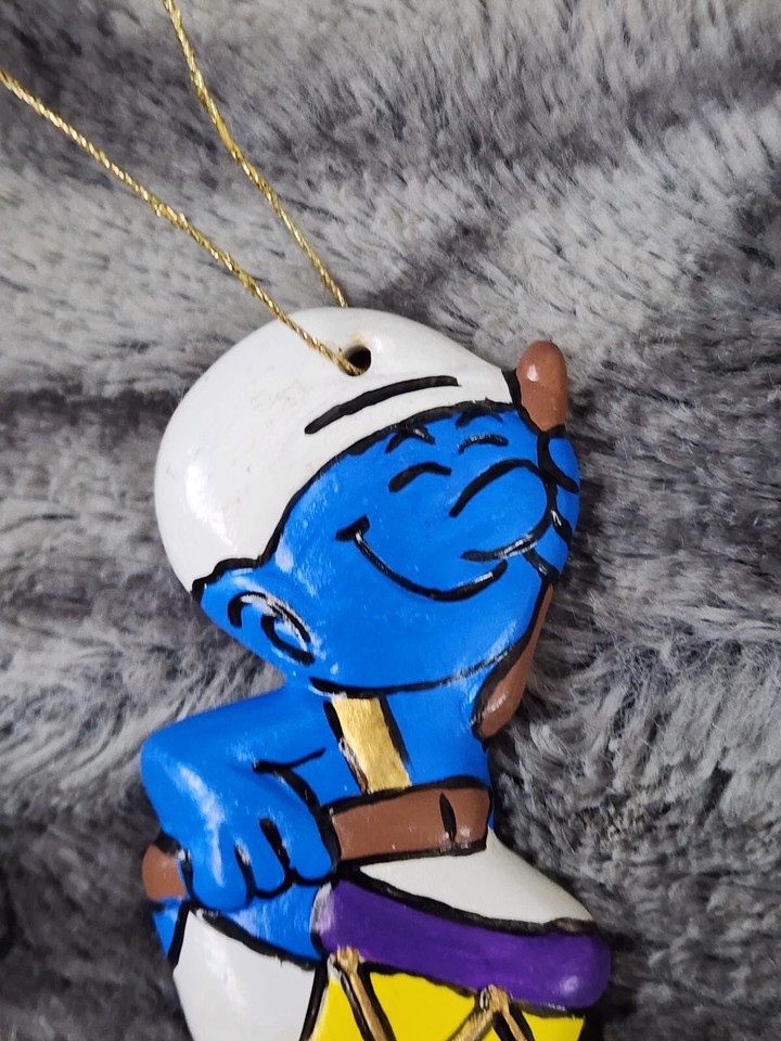 Christmas Ornament Smurf Harmony Ceramic Drummer Smurf Hanging ...