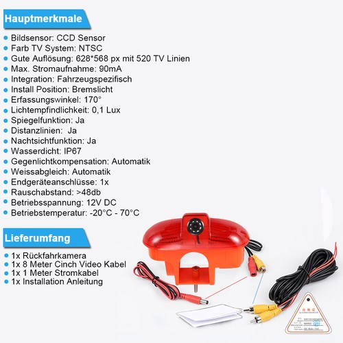 car reverse camera+4.3" Monitor for Nissan Interstar Peugeot Expert 224 222 VF3 - Picture 7 of 7