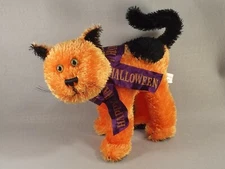 Halloween Cat American Greetings Kitten Orange Black Stuffed Animal Tush Tag