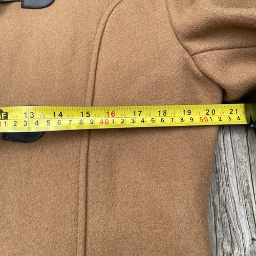 Schott NYC Size L Wool Hooded Peacoat Duffel Toggle Button Brown Vintage Coat - Picture 3 of 12