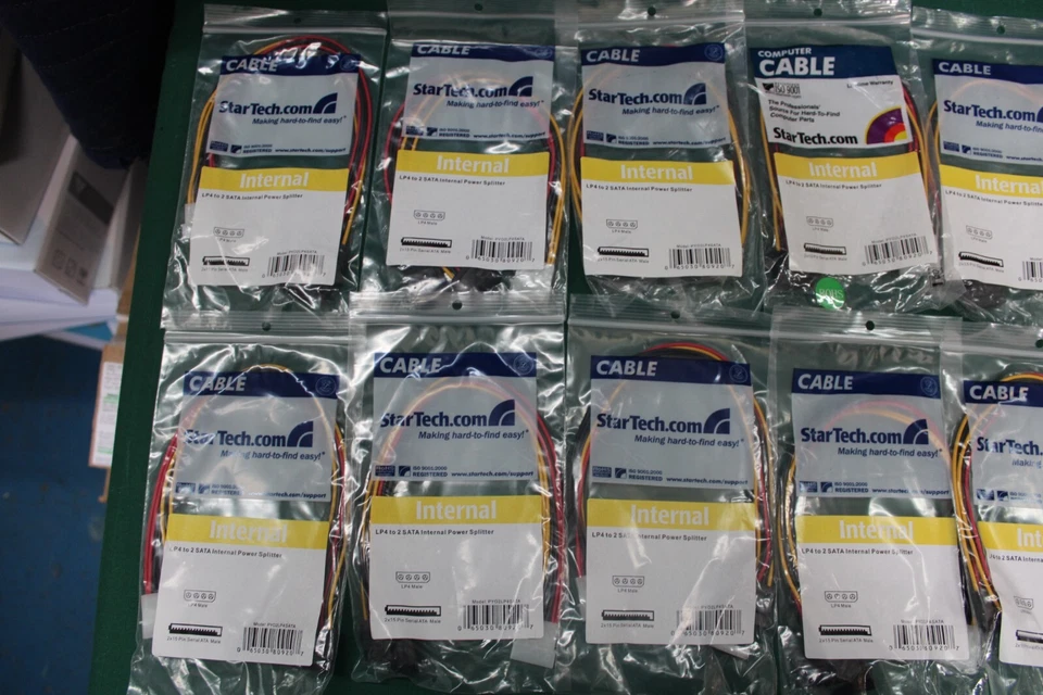 Lot of 14 StarTech PYO2LP4SATA 12in LP4 to 2x SATA Power Y Cable Adapters - Image 2 of 4