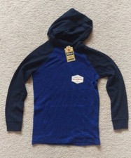 Boys 8-20 Urban Pipeline Blue Henley Pull-Over Hoodie Sweater: size medium