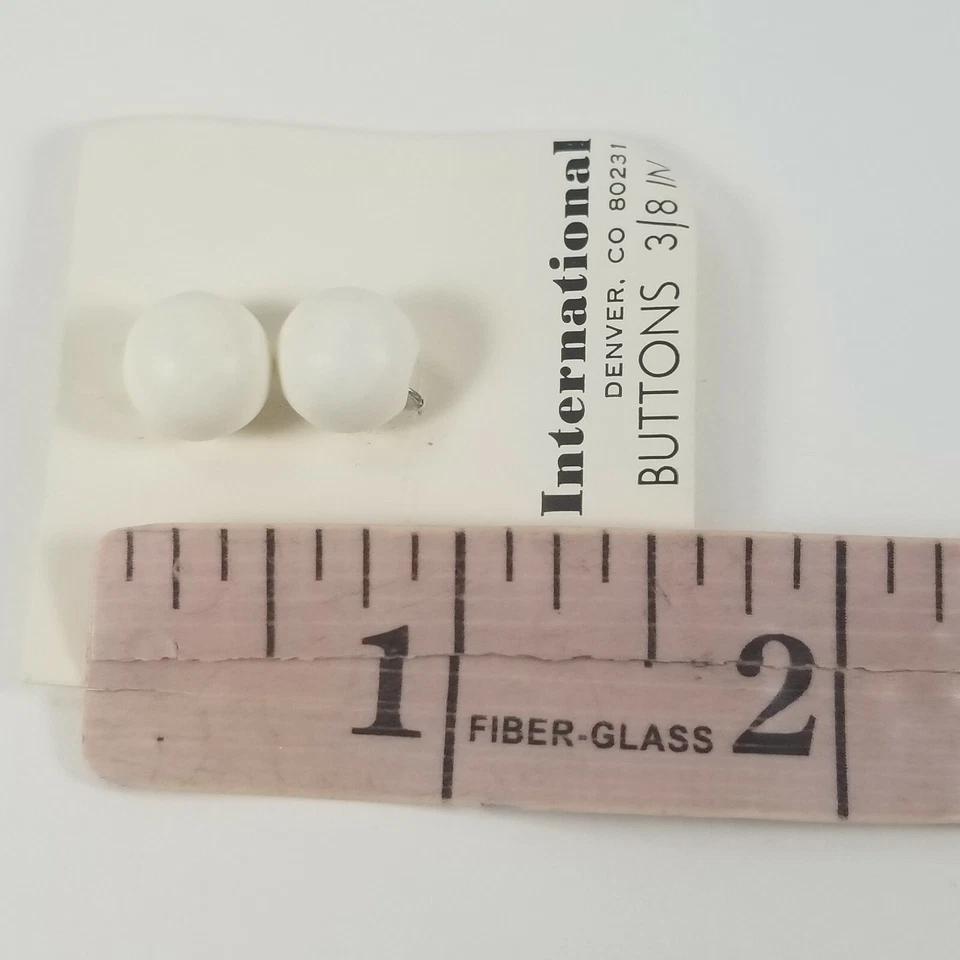 Vtg JHB International Ball Shape Sphere White Novelty BUTTONS 3/8" - Image 4 of 4