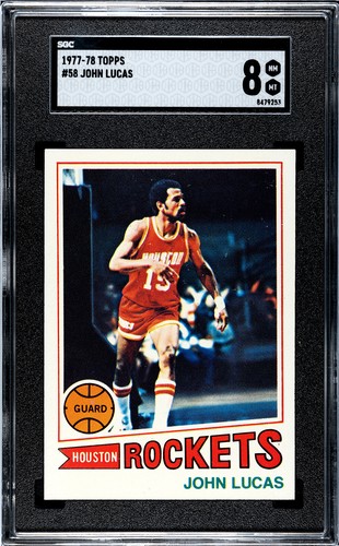 1977 TOPPS #58 JOHN LUCAS SGC PSA 8 HOUSTON ROCKETS  VINTAGE BASKETBALL CARD