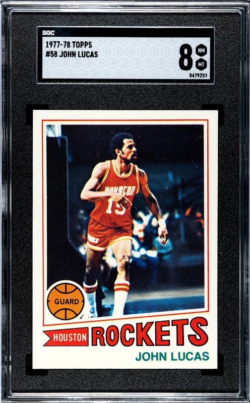 1977 TOPPS #58 JOHN LUCAS SGC PSA 8 HOUSTON ROCKETS VINTAGE BASKETBALL CARD