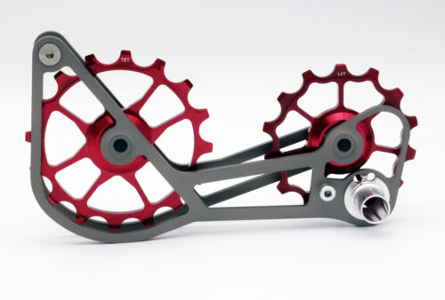 SwishTi Bicycle Oversized Pulley Titanium Cage for Shimano Ultegra 6800/9000 Red - Picture 2 of 10