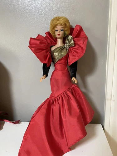 bubblecut barbie vintage Wearing Oscar De La Renta Gown With Jacket